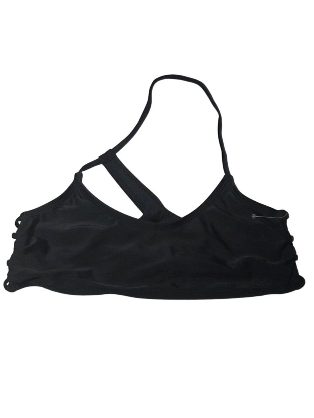 Xhilaration Black Strappy Back Bikini Top Size Large Swimwear Swimsuit Beach